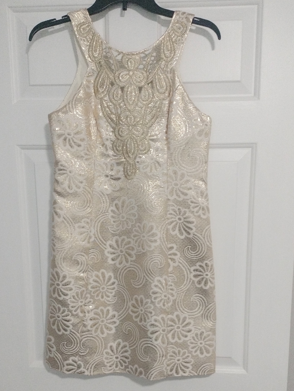 Lilly Pulitzer Metallic Flower Pique Jaquard Dress NWT Size 2